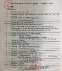  SẮP XẾP HỒ SƠ KHI NỘP VISA DU HỌC - CHUYÊN BAN 2020